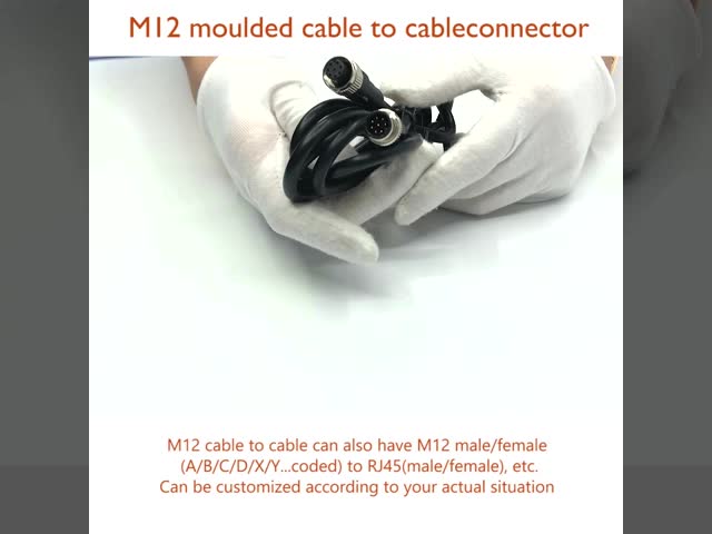 Transparent TPU Waterproof Wire Connector M12 Male To Rj45 Adapter Double End