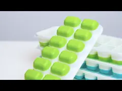 Силикон отпуска 4 пакетов легкий отливает 14 подноса в форму куба льда с крышкой расслоины устойчивой съемной video