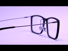 Eyeglass квадрата оптически пластиковый обрамляет висок металла для людей video