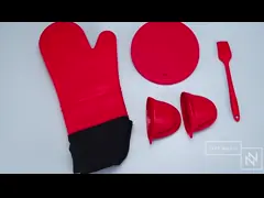 Теплостойкие наборы держателей бака перчаток печи силикона для выпечки video