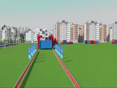 aduana inflable de la raza de la carrera de obstáculos del parque de atracciones del PVC de 0.55m m