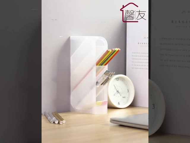 Держатель карандаша прямоугольной лоснистой тары для хранения домочадца макияжа пластиковый видео