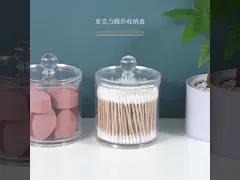 Ящик для хранения пробирки хлопка опарник Apothecary ясности 10 oz пластиковый для Bathroom video