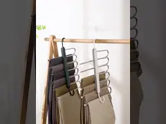 Space Saving Pants Hangers Non-Slip Clothes Organizer 5 Layered Pants Rack