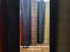 Огнеупорным высоким глянцем напечатана декоративная пленка ПВК для поверхности слоения video