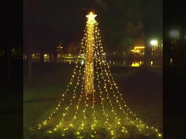 Waterproof Outdoor Halloween Christmas Ornaments Star Wire Lights Multicolor