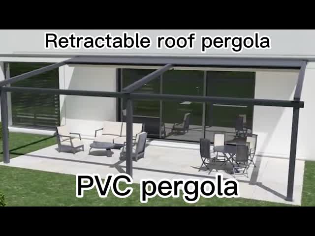 los 3x6m motorizaron el tejado motorizado al aire libre de la lumbrera del Gazebo de aluminio de la pérgola El video