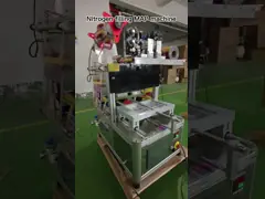 Азот 4 подноса СОСТАВЛЯЕТ КАРТУ уплотнитель подноса уплотнителя вакуума автоматический с датой кодируя упаковку еды машины video