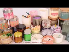 Eco Friendly 65g Soy Wax With Stone Candles Amber Glass Candle