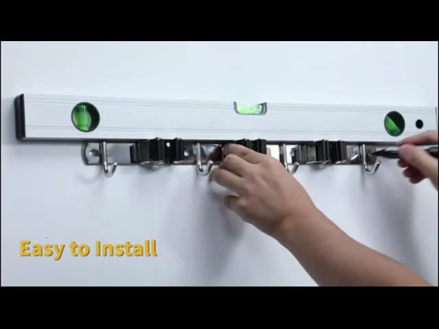 Stainless Steel Wall Mount Mop And Broom Holder For Home Kitchen Bathroom