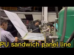 Автоматическая производственная линия панели сэндвича полистирола стального листа цвета с двойной машиной пояса video