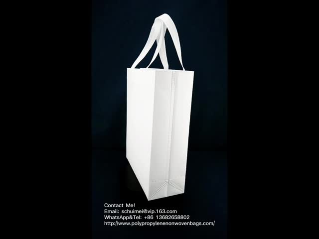 Handled Non Woven Biodegradable Bags Shrink Resistant Spunbonded 68gsm