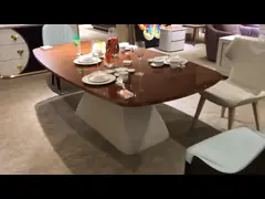 Таблица 200cm столовой современного обеденного стола Leatherette узелка роскошная video