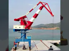 Кран мобильной гавани грейферного ковша ровный Luffing портальный video