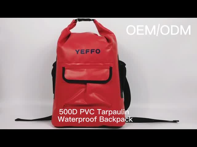 Lightweight Waterproof Roll Top Backpack 35L PVC 500D Tarpaulin