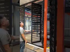 Белый алюминиевый лювер вентилятор дверь окна плантация жалюзи внешний video