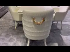 Мебель обеденного стола рамки мраморного прямоугольника белая твердая деревянная роскошная домашняя video