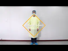 Мантии изоляции больницы PE 48gsm PP медицинской устранимой желтое video