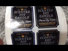 Gold Foil Candle Plastic Sticker Labels Glass Bottle For Fragrance