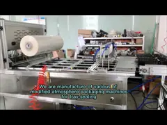 Линейное автоматическое оборудование притока газа машины запечатывания КАРТЫ вакуума для еды Perserving video