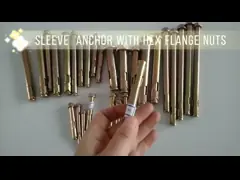 Сталь углерода гальванизировала анкер рукава болта с шестигранной головкой цинка для цвета желтого цвета строительной конструкции video