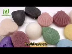 Губка 8.5*5.5*2.5cm белого ухода за лицом влагоотделения глины каолина Konjac video