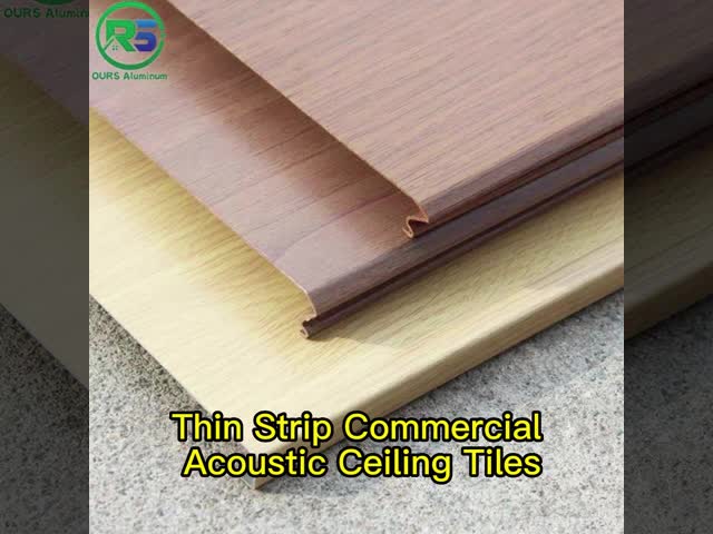 Commercial Acoustic Aluminium Strip Ceiling Bark Color Straight Edge