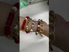 Изготовленным на заказ покрытые золотом Handmade браслеты звена цепи шариков для женщин video