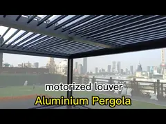 Waterproof Louver Roof Motorized Aluminum Pergola Powder Coated