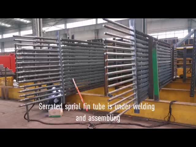 Serrated fin tube welding and assembling