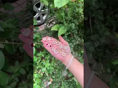 White Flower Red Faceted Glass Beads Freshwater Pearl Earrings Set for Women