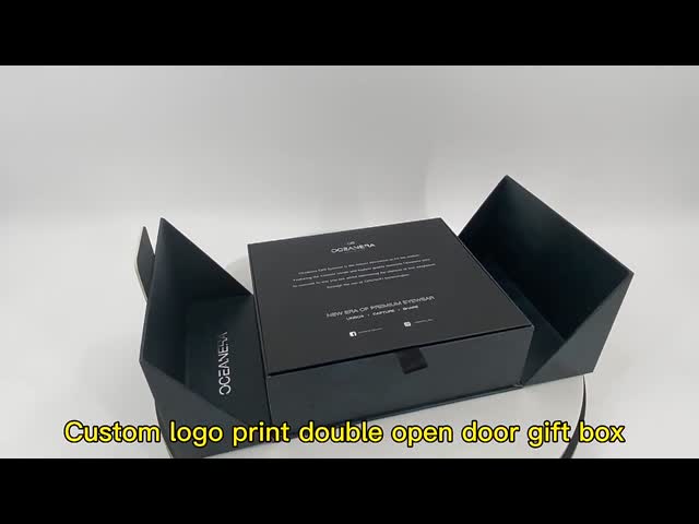 Clothing Black Eco Friendly Gift Box Packaging Magnet Rigid Paper With Foam