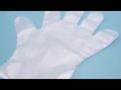 Контакт с пищей Прямое одноразовое использование ПЕ перчатки водонепроницаемые пластиковые перчатки свободного размера video