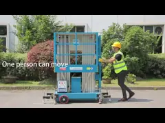 Aluminum Alloy Double Mast Man Lift Aerial Work Platform Aerial Platform Lift