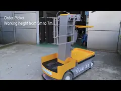 Vertical Mast Type One Man lift Electric Aerial Work Platform Order Picker For Warehouse