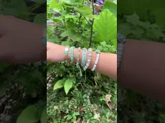 Браслеты звена цепи металла стеклянных бусин Кристл Handmade с шестиугольной бирюзой video