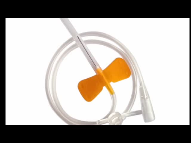 Медицинская устранимая вена скальпа установила иглу образца бабочки 25G 27G Multi с замком безопасности видео