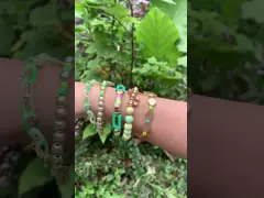 Золото покрыло Handmade браслеты звена цепи шариков с круглым граненным Кристл video