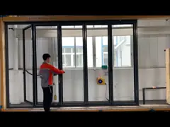 Изготовленные на заказ прочные алюминиевые складывая двери с тройным застекленные для складчатости дверей аккордеона двери складчатости концертины квартиры video