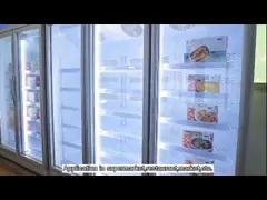 Дверь коммерчески чистосердечного замораживателя света СИД стеклянная с компрессором Cubigel video