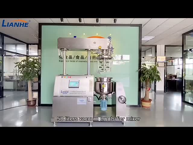 PLC Control Cream High Shear Emulsifier Mixer Vacuum Homogenizer 65RPM 4KW
