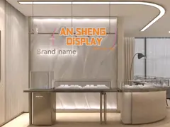 3 витрины ювелирного магазина света СИД цвета золотых сплавляют шкаф дисплея video