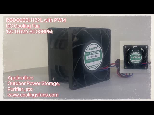 6038 потребление низкой мощности охлаждающего вентилятора 60x60x38mm 12V 24V DC пластиковой рамки осевое видео