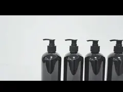 Matte Black Plastic Shampoo Pump Bottle PET Round 300ml 500ml