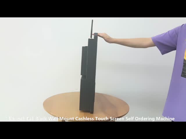 15.6 Black Wall Mount Self Service Payment Kiosk With Thermal Printer Pos Holder