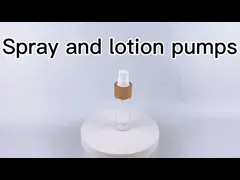 Деревянный бутылочный экран Бамбук Пластиковый очистный насос Косметический спрей Лосьон Капсула video