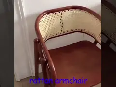 Гостиная нордического ротангового кресла естественная деревянная твердая деревянная обедая стул video