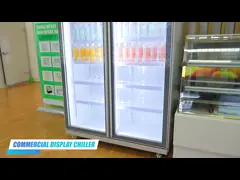 Шкаф дисплея Темпратуре холодильника стойки напитка супермаркета воздушного охлаждения 2 до 8 video