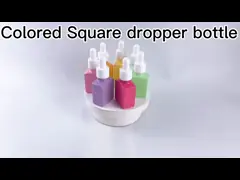 Square 15ml Glass Dropper Bottle Macaroon Frosted Color Serum Cosmetic Luxury