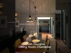 Danish Designer Dining Room E27 Chandelier black/chrome Simple Postmodern video